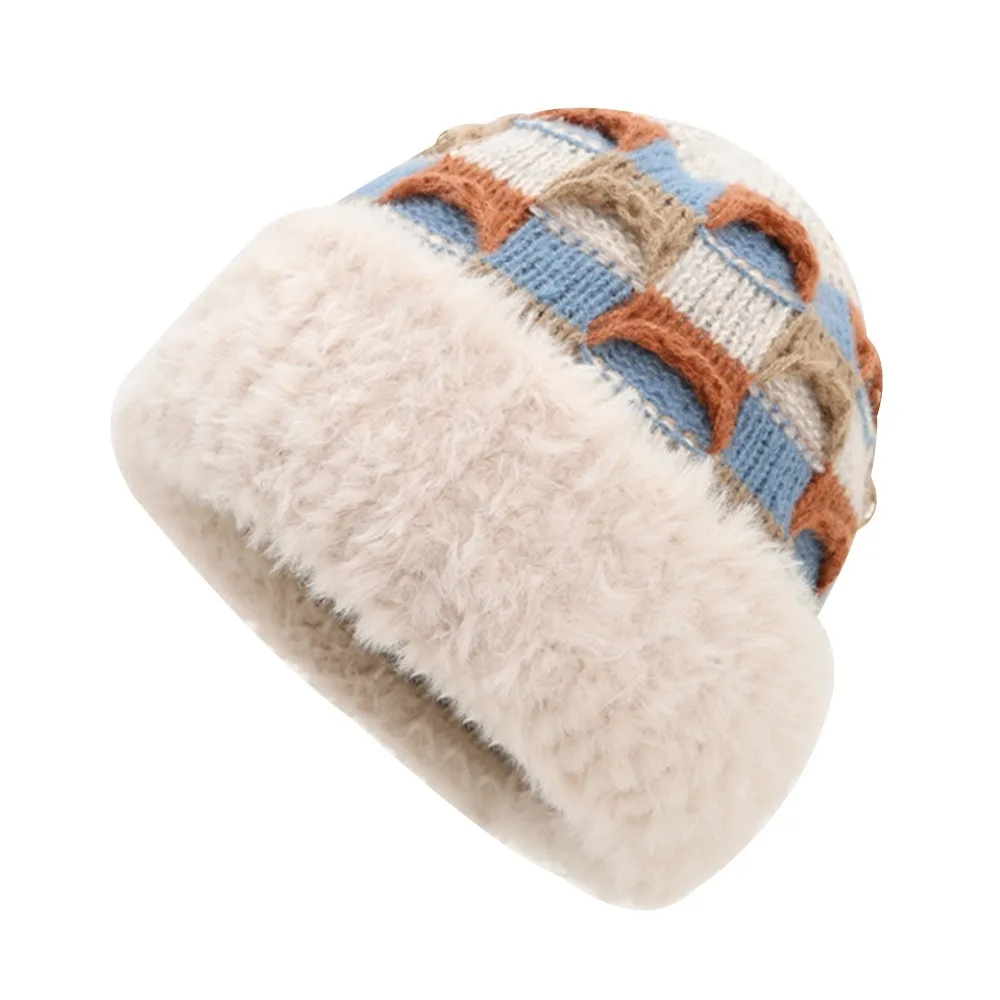 

Fashion Warm Fluffy Fur Bucket Hat Ear Protection Thicken Winter Hat Casual Windproof Plush Fisherman Hat Chrismas Gifts