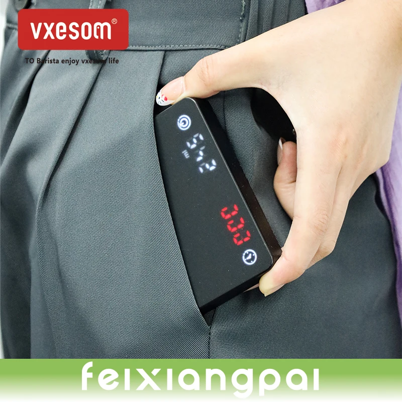 Vxesom Coffee shop hand brewed Italian coffee electronic scale hand brewed coffee timing scale with timer precise scale