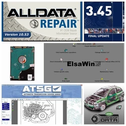 2023 Hot Alldata All Data 10.53 Mit//Chell OD 2015 Auto Repair Software Vivid Workshop Atsg elsawin6.0 manager plus 50in1tb HDD