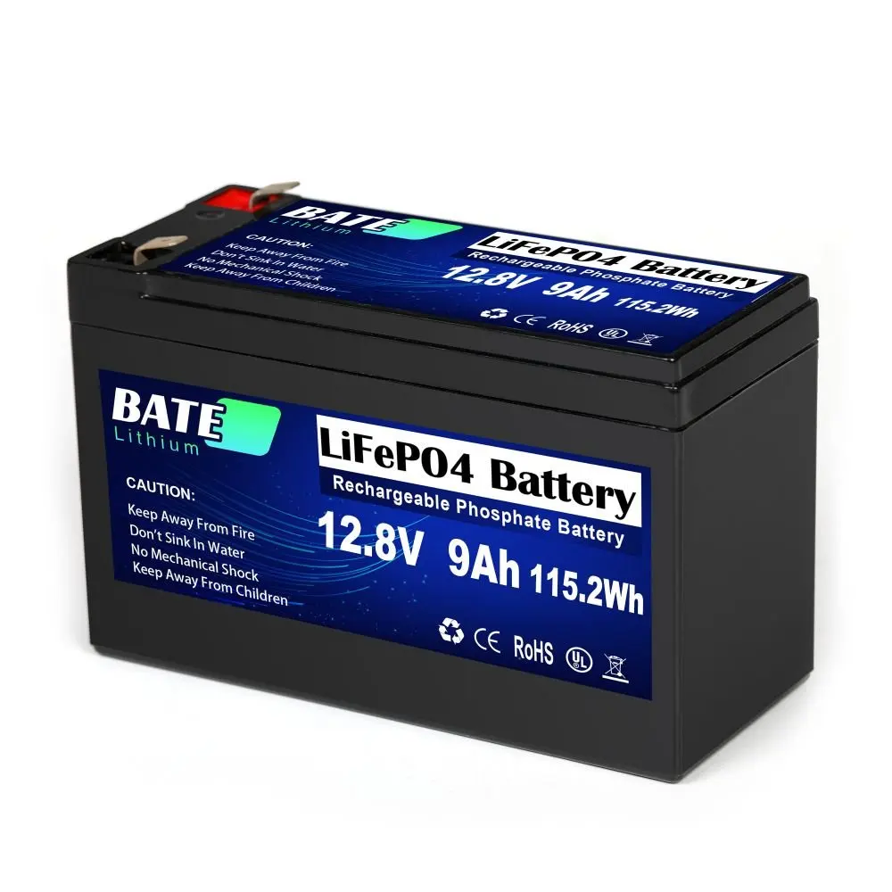 LiFePo4 Battery Pack 2PCS 12v 7Ah/8ah/9ah Lithium Iron Phosphate Battery for Solar System Rv Electric Car Scooter Motorcycle