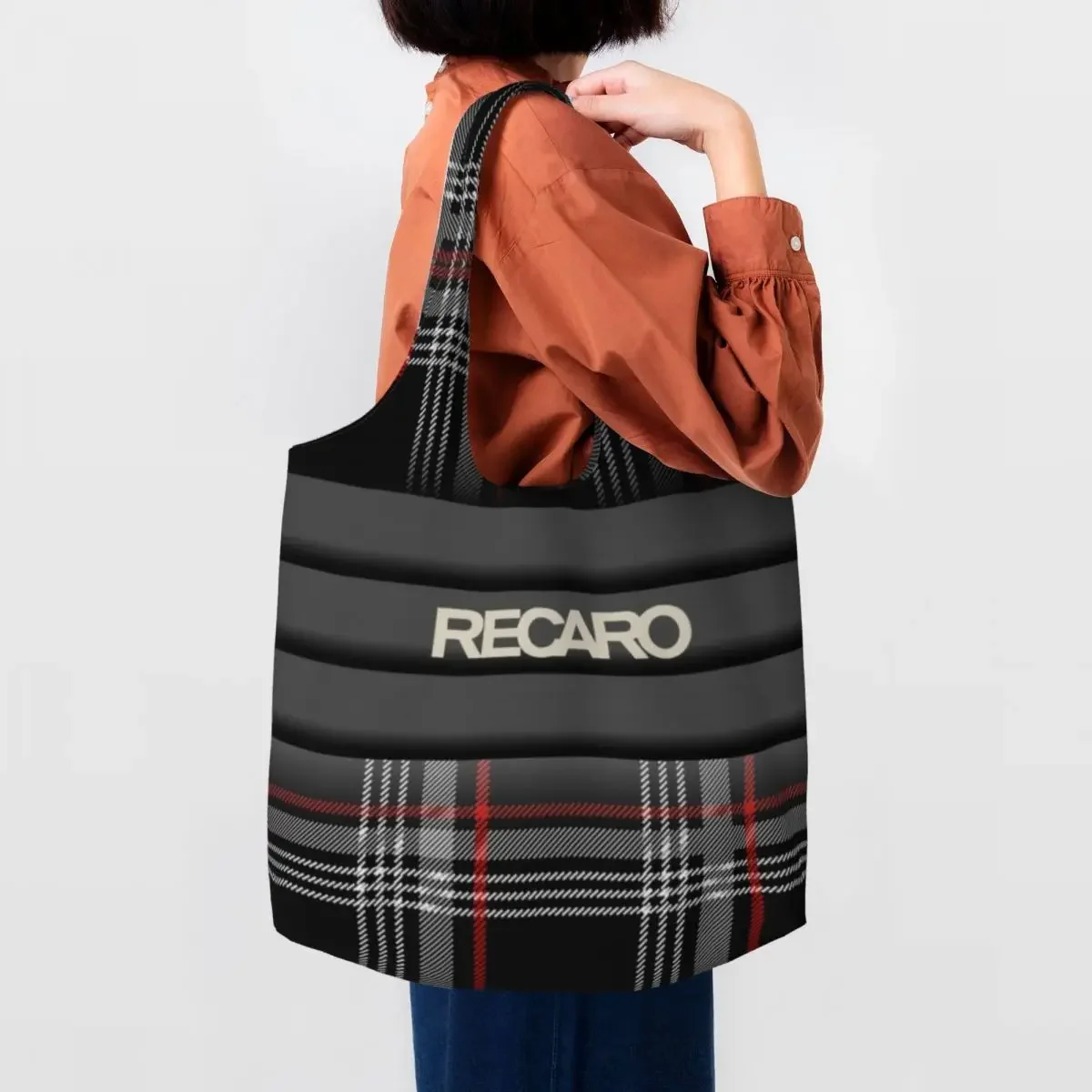 Funny Recaros Logo Shopping Tote Bag Recycling Groceries Canvas Shopper Shoulder Bags Photography Handbag