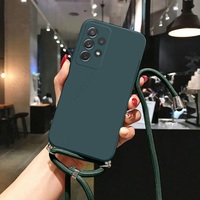 Neck Strap Liquid Silicone Case For Samsung Galaxy A56 A54 S20 FE S23 Plus A53 5G A52 A55 S21 S22 S24 S25 Ultra Lanyard Cover