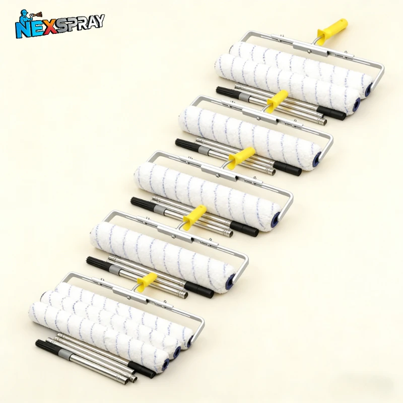 For Wall Decorative 6MM/9MM Painting Handle Tool Support 18inch Paint Roller Brush Short-Middle-Long Plush