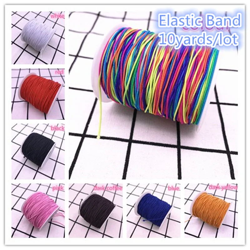 10yards 1.0mm Round Hight-Elastic Bands Spool Sewing Band Flat Elastic Cord for Jewelry Making Diy Handmade Accessories