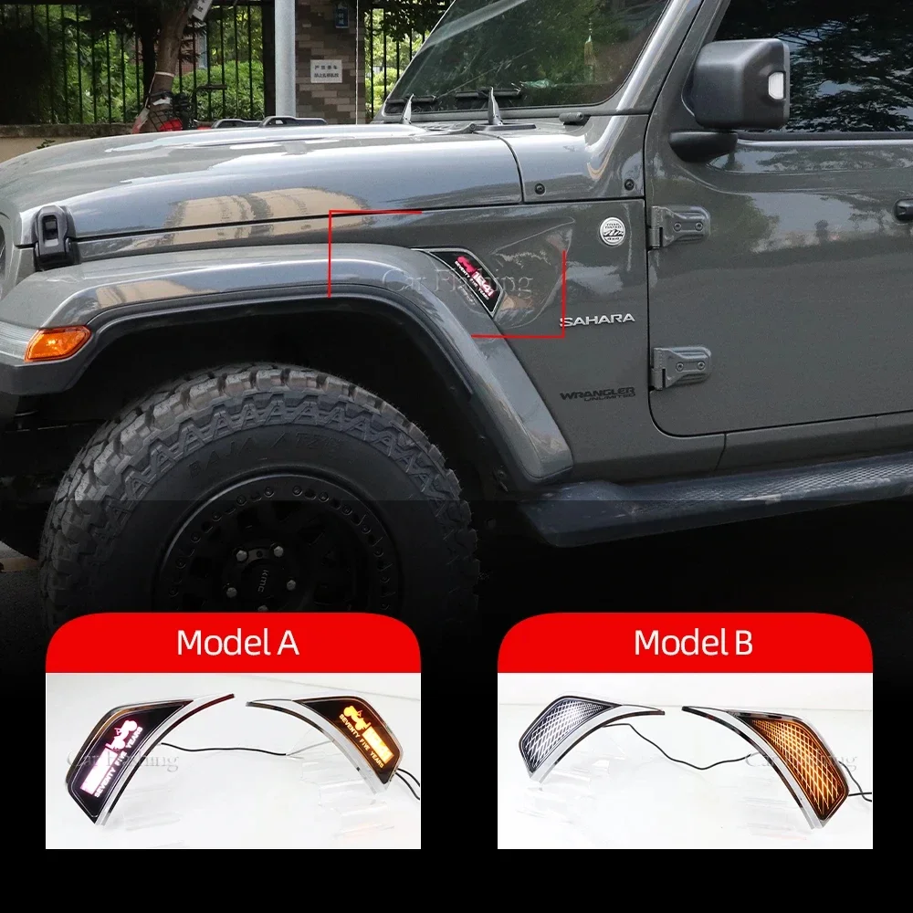 For Jeep Wrangler JL 2018 2019 2020 2021 For Gladiator JT Truck 2020 2021 LED Front Fender Side Marker Light Turn Signal Lamp