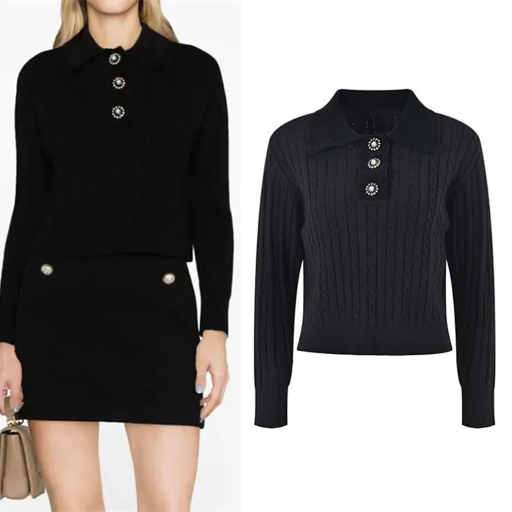 

Высококачественная версия S, домашний осенне-зимний новый женский вязаный свитер с воротником ort irt Bla Ne Long Sve Top