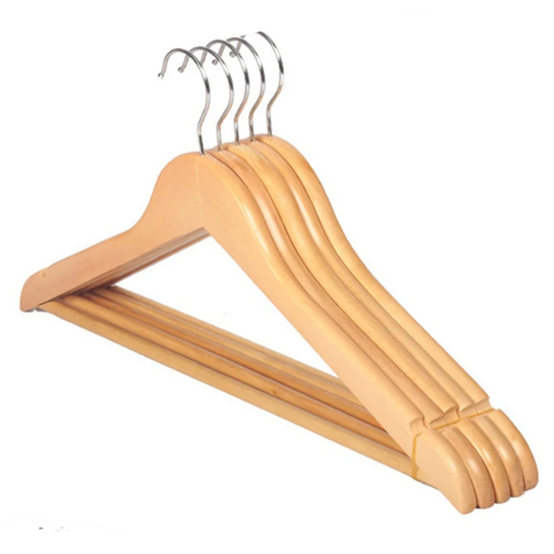 

BEAU-Solid Wood Hangers For Clothes Drying Rack Clothing Non-Slip Wooden Hangers Suit Shirt Sweaters Dress Organizer