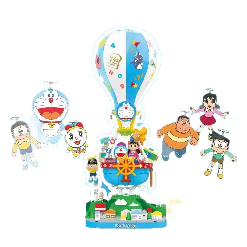 Bellamy Crayon Shin Chan Doraemon Hot Air Balloon Building Blocks Assembly Toy Puzzle Gift Ornament