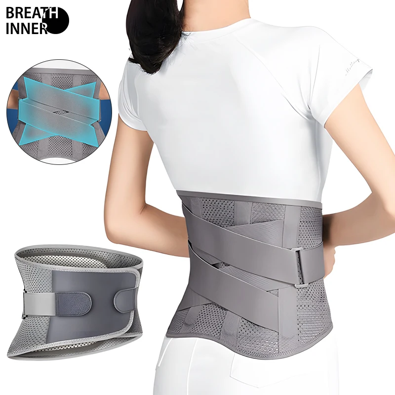 Self Heating Waist Protection, Back Braces for Lower Back Pain Relief with 4 Stays, Breathable Back Support Belt with 3 gaskets