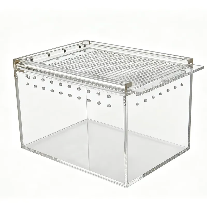 for Magnetic Acrylic Reptile Enclosure Terrarium Breeding Box for Spider Lizard Gecko Frog Insect