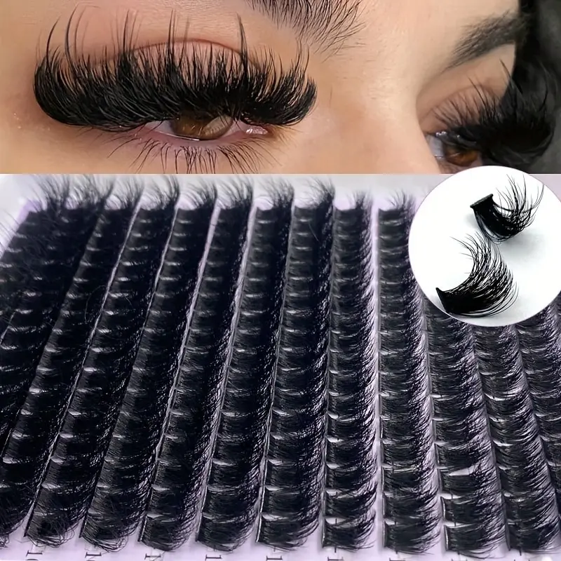 280 Kępek 0.07mm D Curl 9-16mm Mieszane Naturalne Rzęsy do Przedłużania 3D Osobiste Kępki Rzęs