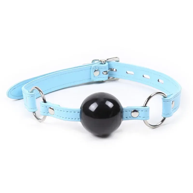 Role Play System Sex Accessories Restraint Bondage PU Leather Mouth Strap Soft Ball Gag Head Harness Sexual Toys Head Strap