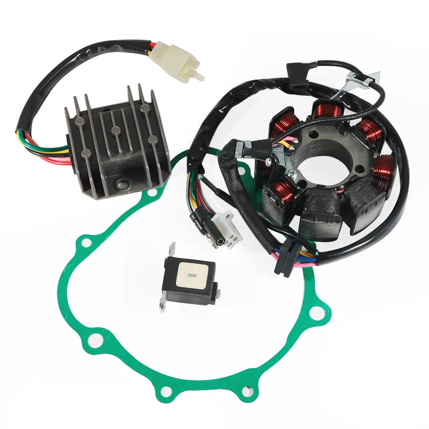 Motorcycle Stator Coil & Regulator Rectifier & Gasket Generator Cover Set For Honda NX200 XR200R XR200RR R2 XL200 CTX200