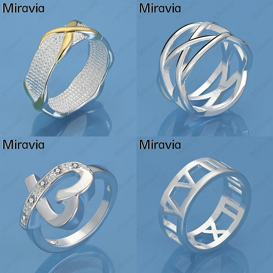 

Miravia 925 Sterling Silver Cross Interwoven Ring Ring Lovely Women Unique Accessory Party Jewelry