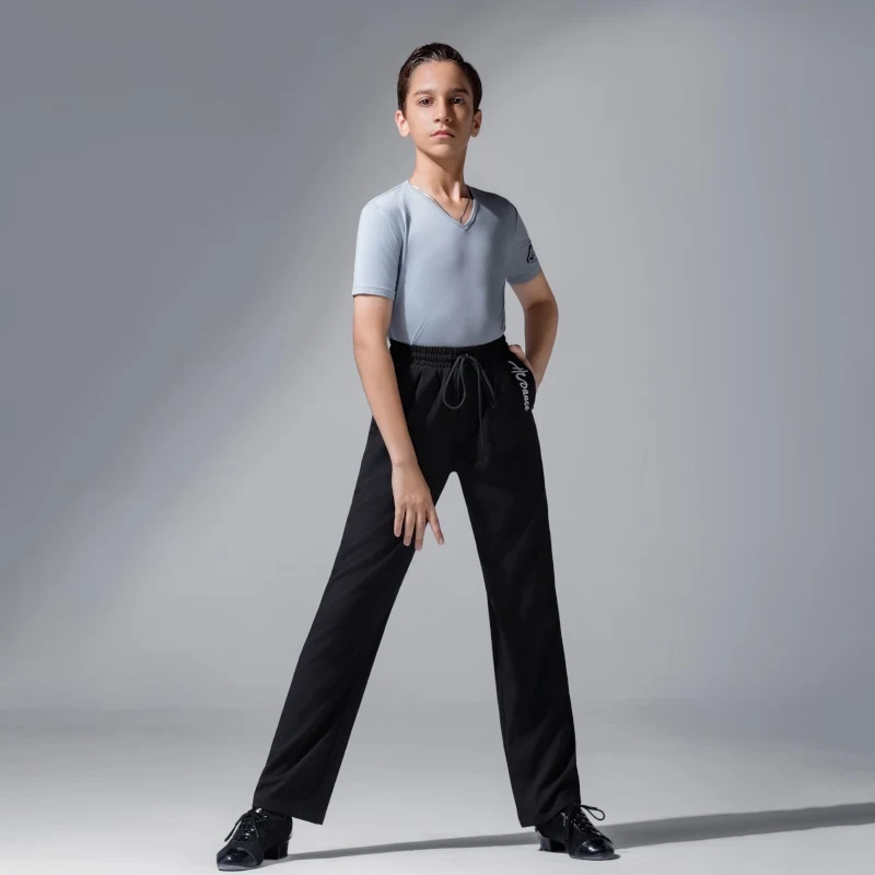 2025 Nieuwe Latin Danswedstrijd Kleding Voor Jongens Korte Mouwen Latin Broek Outfits Chacha Rumba Tango Latin Kostuums DQS 20479