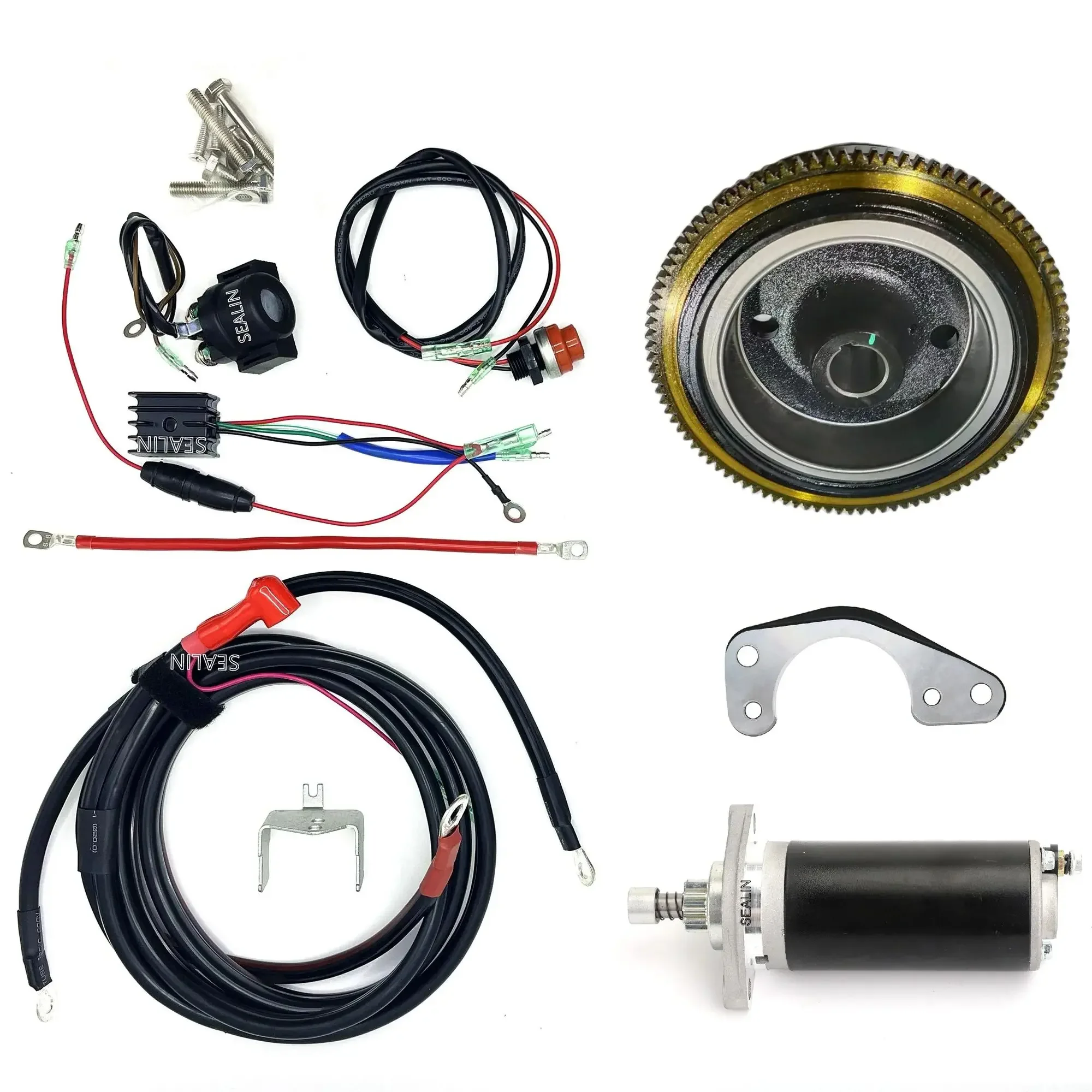 

Комплект для запуска электрического конвертации для Gladiator G9.9Pro 2-тактный подвесной двигатель 9,9 л.с. с пуском маховика