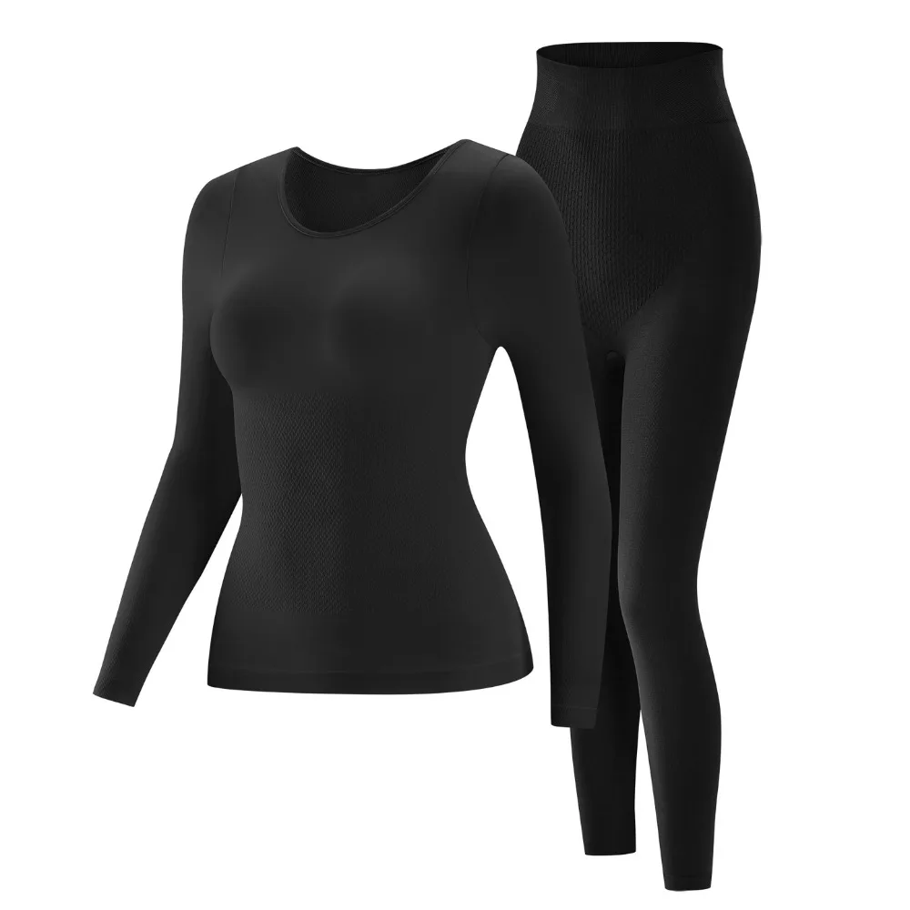

Tops Pants Women Thermal Underwear Round Neck Bottoming Shirt Thermal Clothes Set Winter Lingerie Warmth Long Underwear