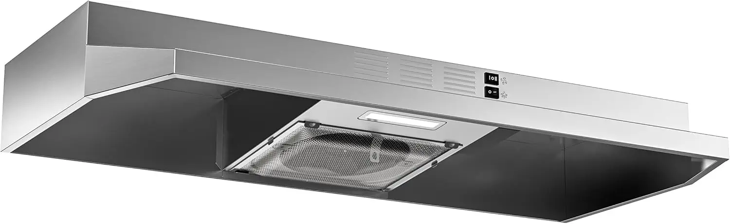 

Ran Hood 36 inch Under Cabinet Ducted Ductless Convertible Kitchen Hood Stainless Steel Vent Hood with LED Light 2 Speed Exhaust
