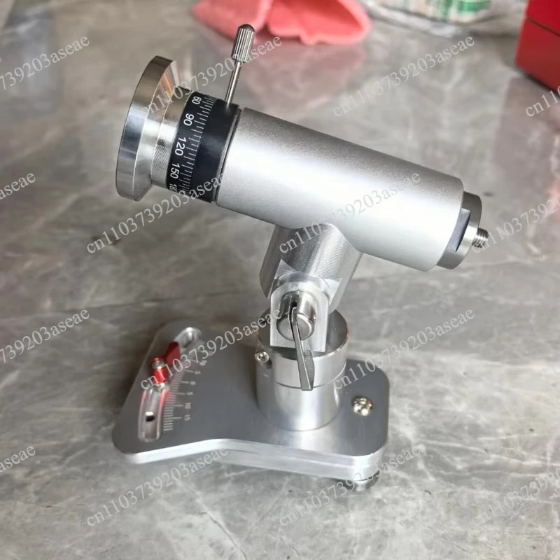 Precision angle grinding and circular brushing for case backs - Repair Tool Turret Holder