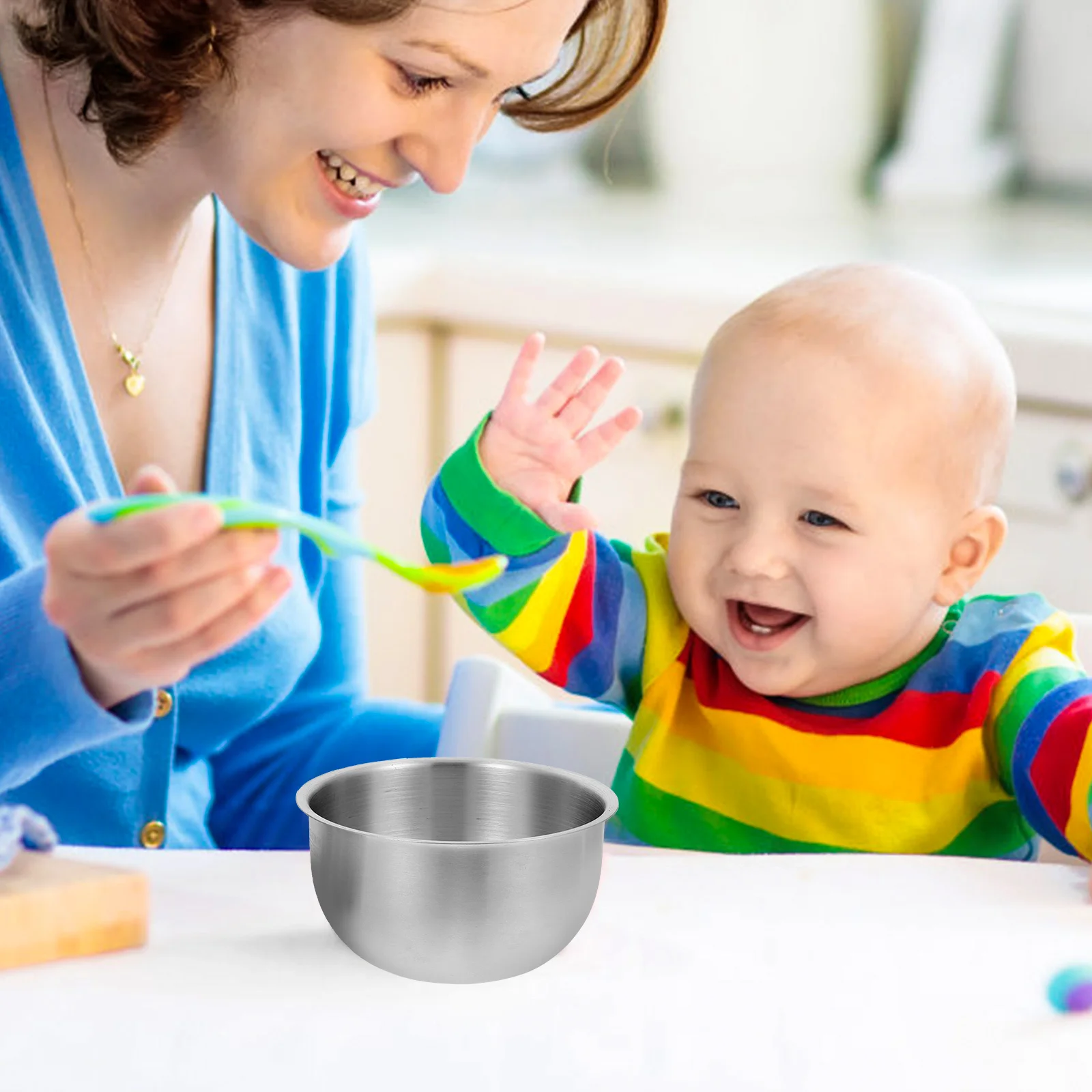 

Stainless Steel Baby Food Bowl Steaming Soup Container For Home Camping Cooking Kitchen Gadget Multifunctional Tableware