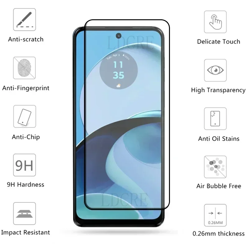 6-in-1 For Motorola Moto G14 Glass For Moto G14 G 14 Tempered Glass Film Full Gover 9H Screen Protector For Moto G14 Lens Glass