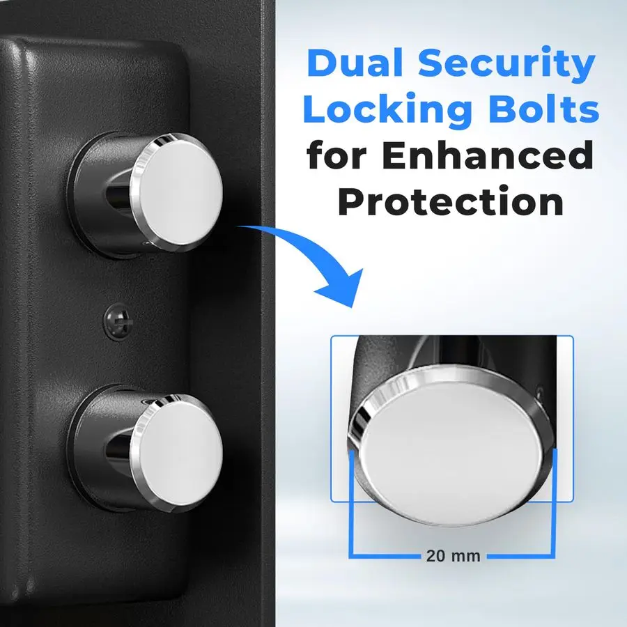 Electronic Fingerprint Safe Heavy Duty Money Safebox Digital Touch Pad Lockbox with Code amp 2 Keys Small Safe Box for Home or O