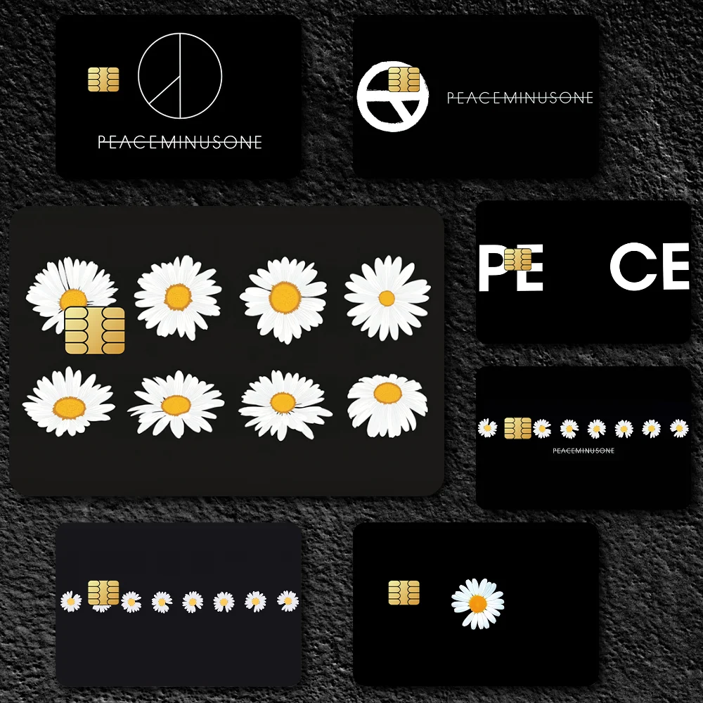 Fashion Art P-Peaceminusone Cool Credit Cards Stickers Decoration Bus Bank Pass 4PCS Debit Waterproof