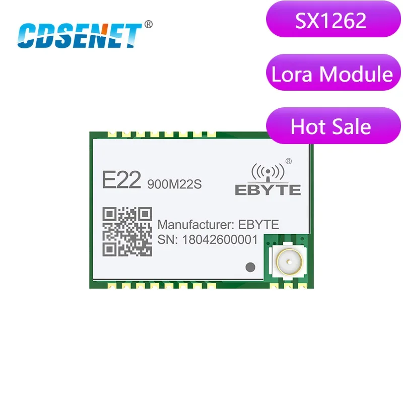 

10pcs SX1262 LoRa Wireless Module 868MHz 915MHz SMD Transceiver CDSENET E22-900M22S 22dBm 7KM TCXO Transmitter and Receiver