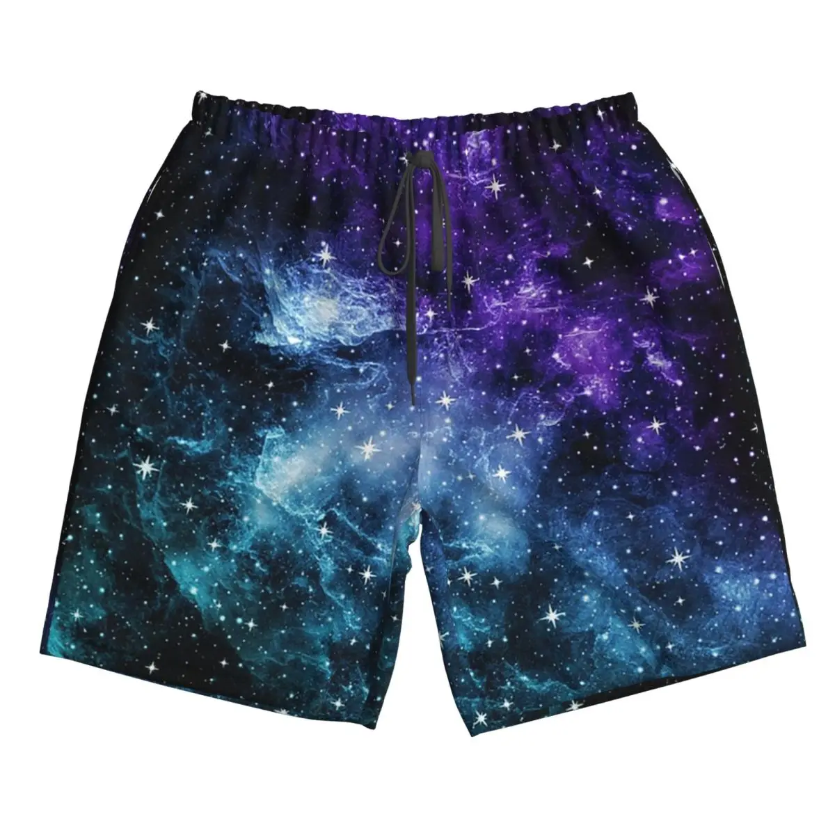 

Purple Teal Galaxy Nebula Dream Trunks Beach Board Shorts Casual Quick Dry Swim Summer Men Pants