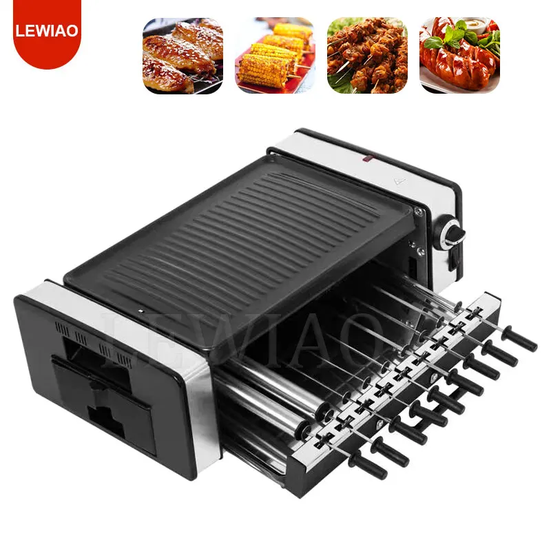 Household Electric Grill Camping Bbq Hot Pot Smokeless Barbecue Grill Hot Pot Non-Stick Bbq Machine Churrasqueira Eletrica