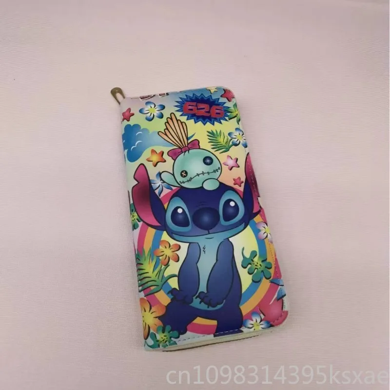 Disney Stitch Wallet Long Zipper Print Fashion Wallet for Women Students Girls Daily Use