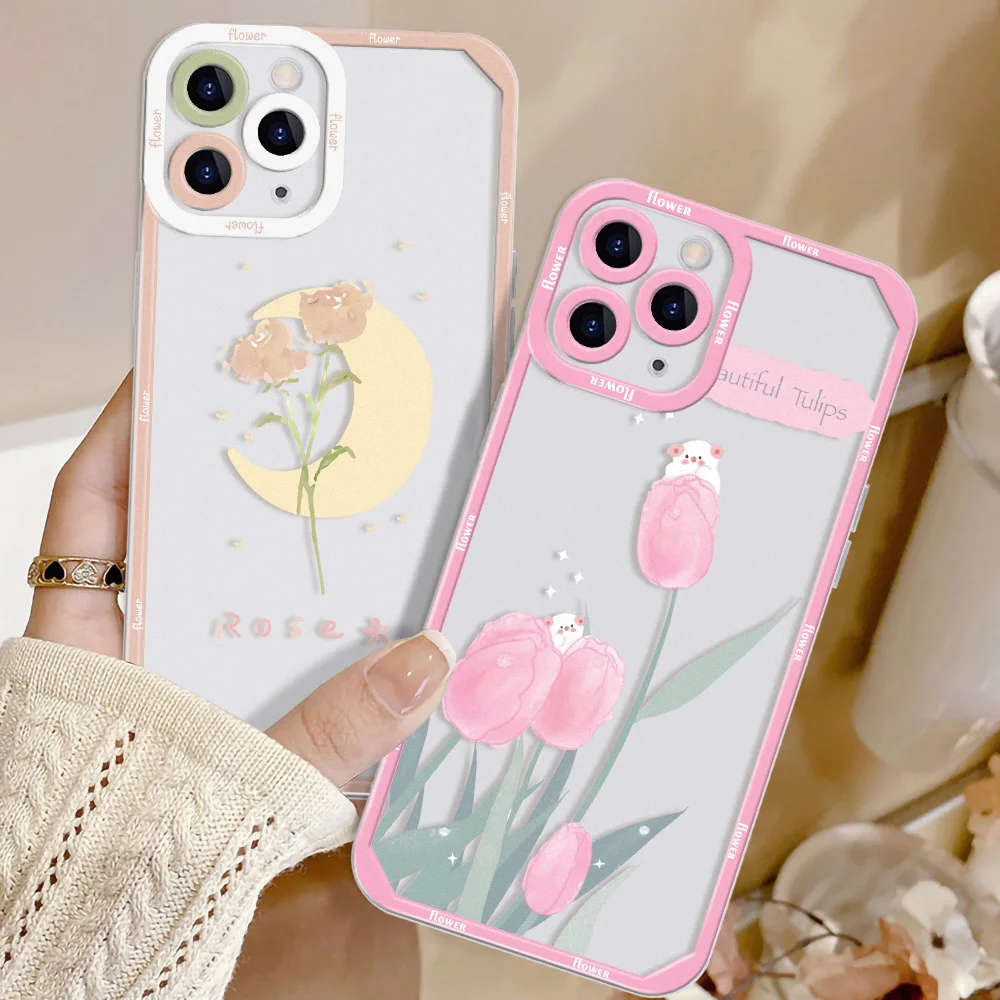 Flower Case For Vivo Y21S Case Vivo Y33S Y53S Y91 Y90 Y50 Y30 Y31 Y51 Y21 Y20 Y20S Y15S Y11 Y12 V23 S12 Y32 Y95 Y93 Soft Silicon