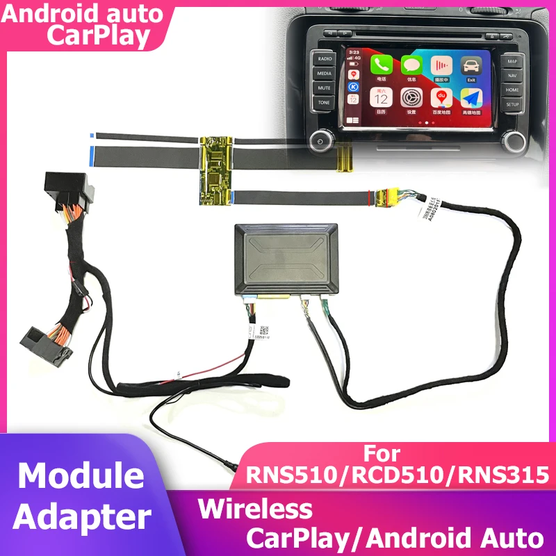 Wireless CarPlay Android Auto Module Adapter For RNS510 RCD510 RNS315 Stereo Golf Passat Magotan Tiguan Touareg Camera Input