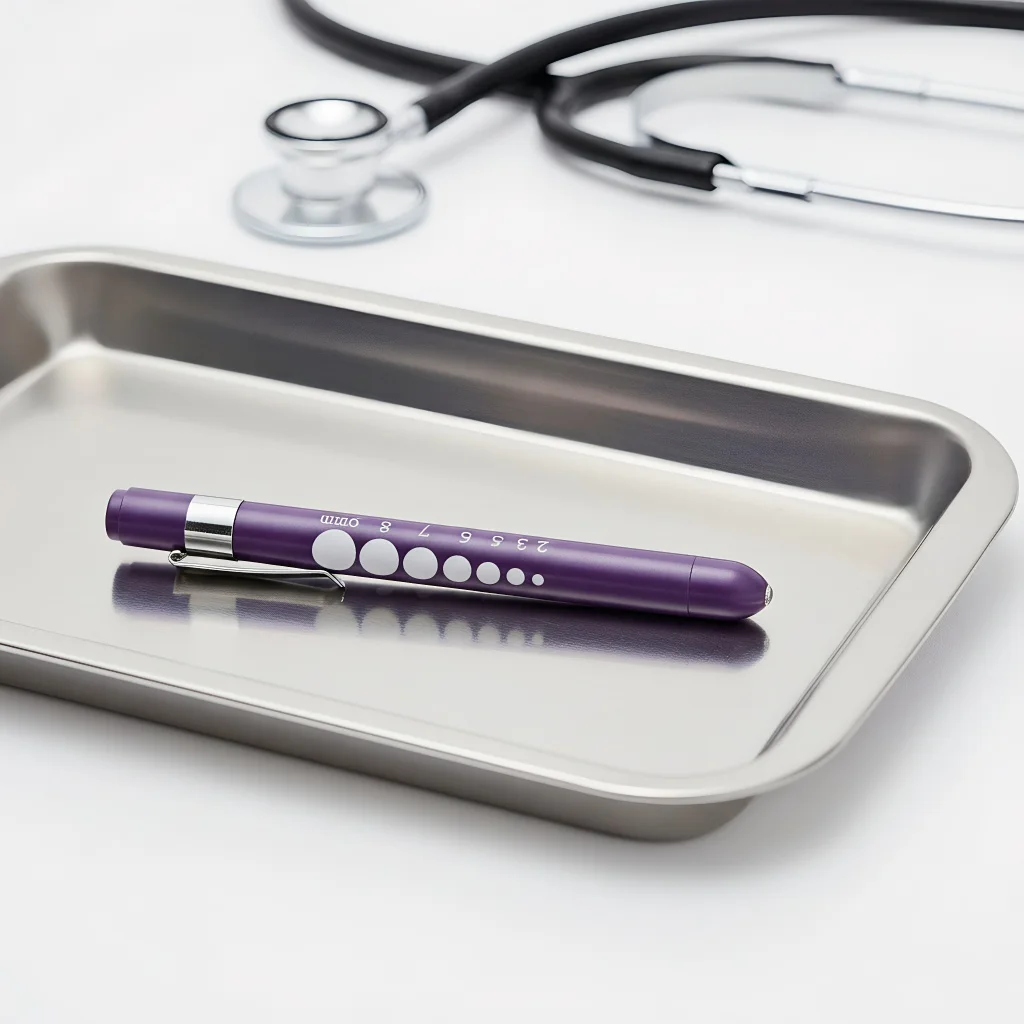 Purple Aluminum Alloy Pen Light LED Flashlight - White Light (Battery Not Included)