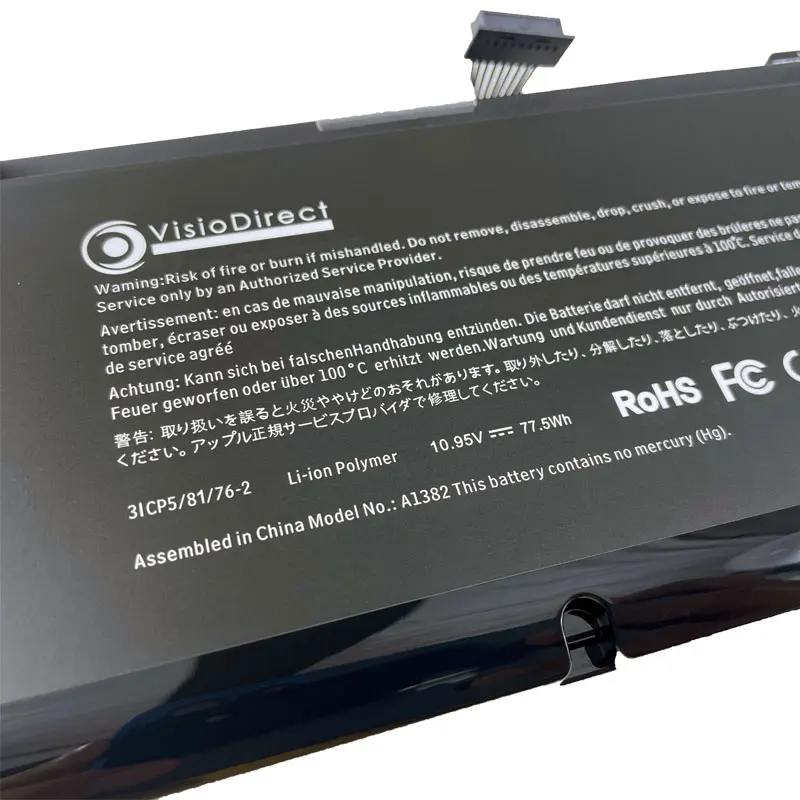 La più recente batteria per laptop A1382 per Macbook Pro 15 "MC721 MC723