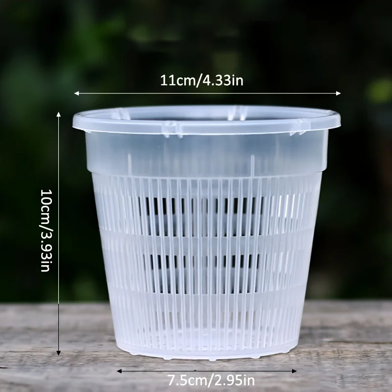6 Pack Clear Orchid Pots with Drainage Holes, Durable Transparent Plastic Plant Containers for Indoor & Outdoor Gardening Use