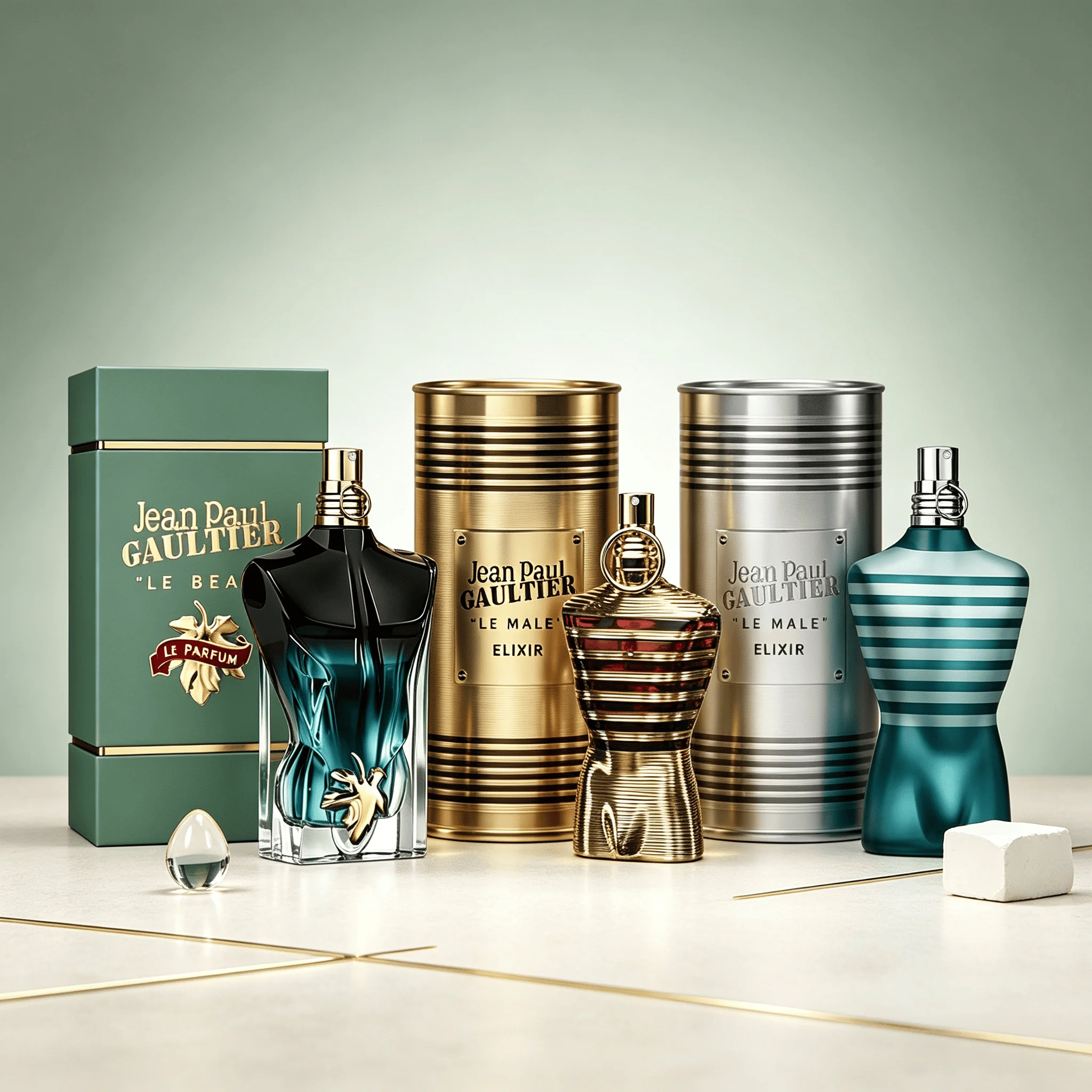 Jean Paul Gaultier 4 Styles Men Perfume Collection Set Le Male Le Parfum Le Beau Le Parfum Original Le Male Eau De Parfum Natural Spray Long Lasting Woody Scent Iconic Torso Shaped Bottle Luxury Metal Cylindrical Gift Can For Men Dating Collector Gift view 4