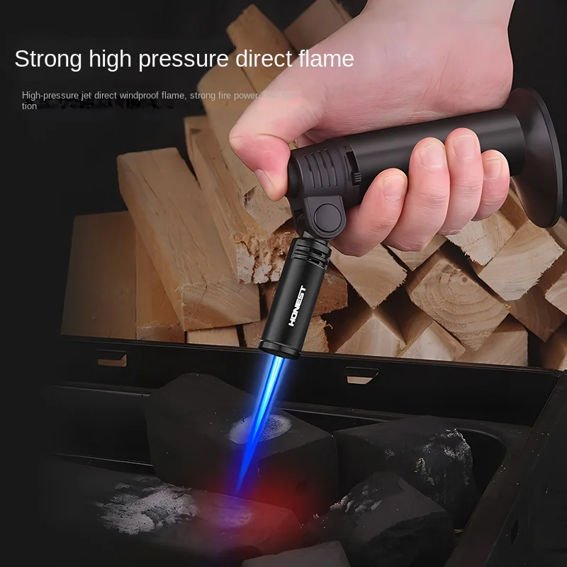 HONEST Windproof Torch Gas Lighter Powerful High Quality Outdoor Camping Kitchen Butane Refillable Metal Welding Gun No Gas