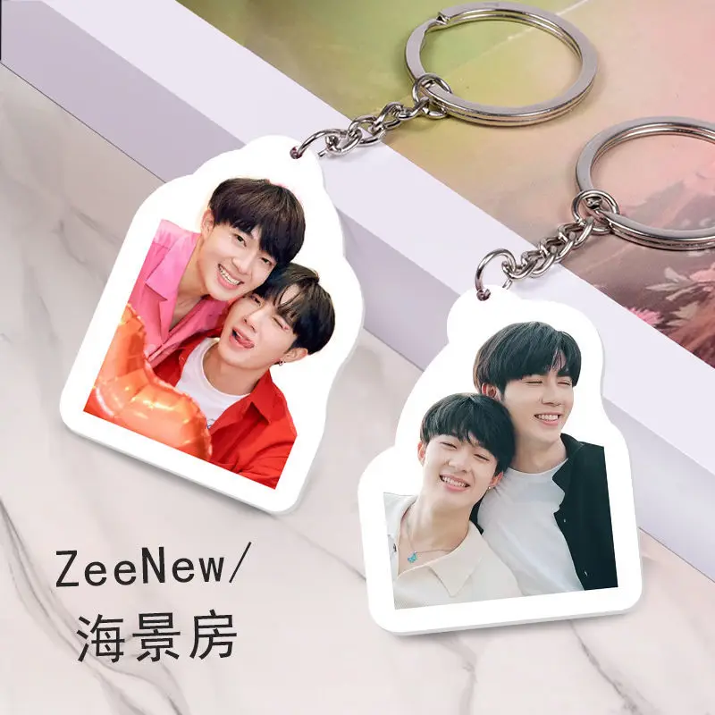 Customized Cutie Pie Series ZeeNunew Same Acrylic Double-sided Keychain Backpack Luggage Pendant Creative Zee Pruk Nunew