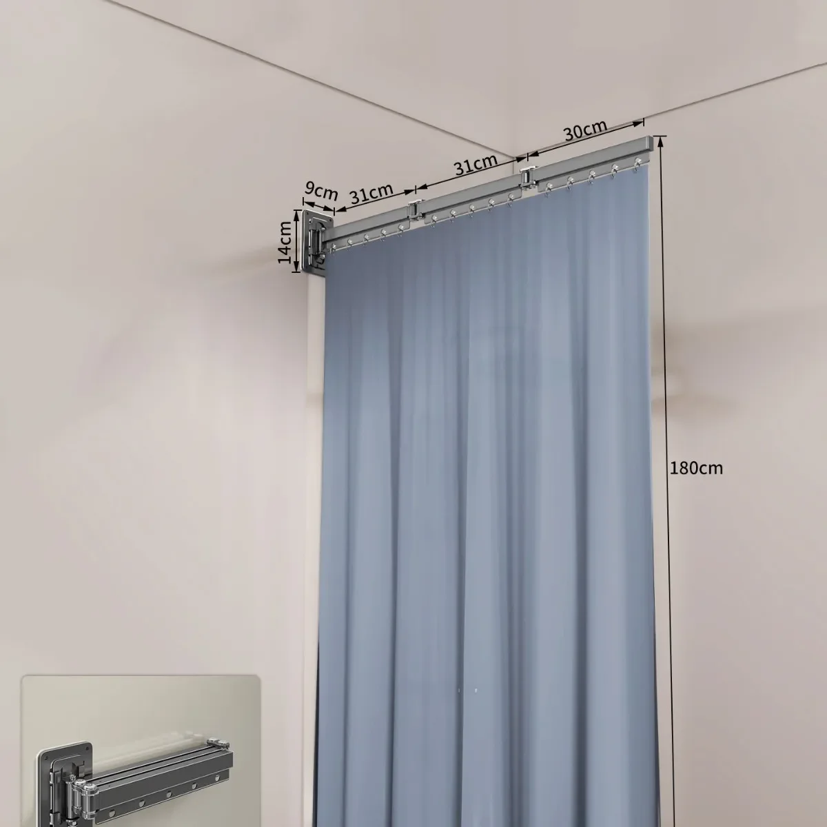 Folding shower curtain, bathroom bath blocking tarp, high-grade invisible strong sticky bathroom dry and wet separation partitio