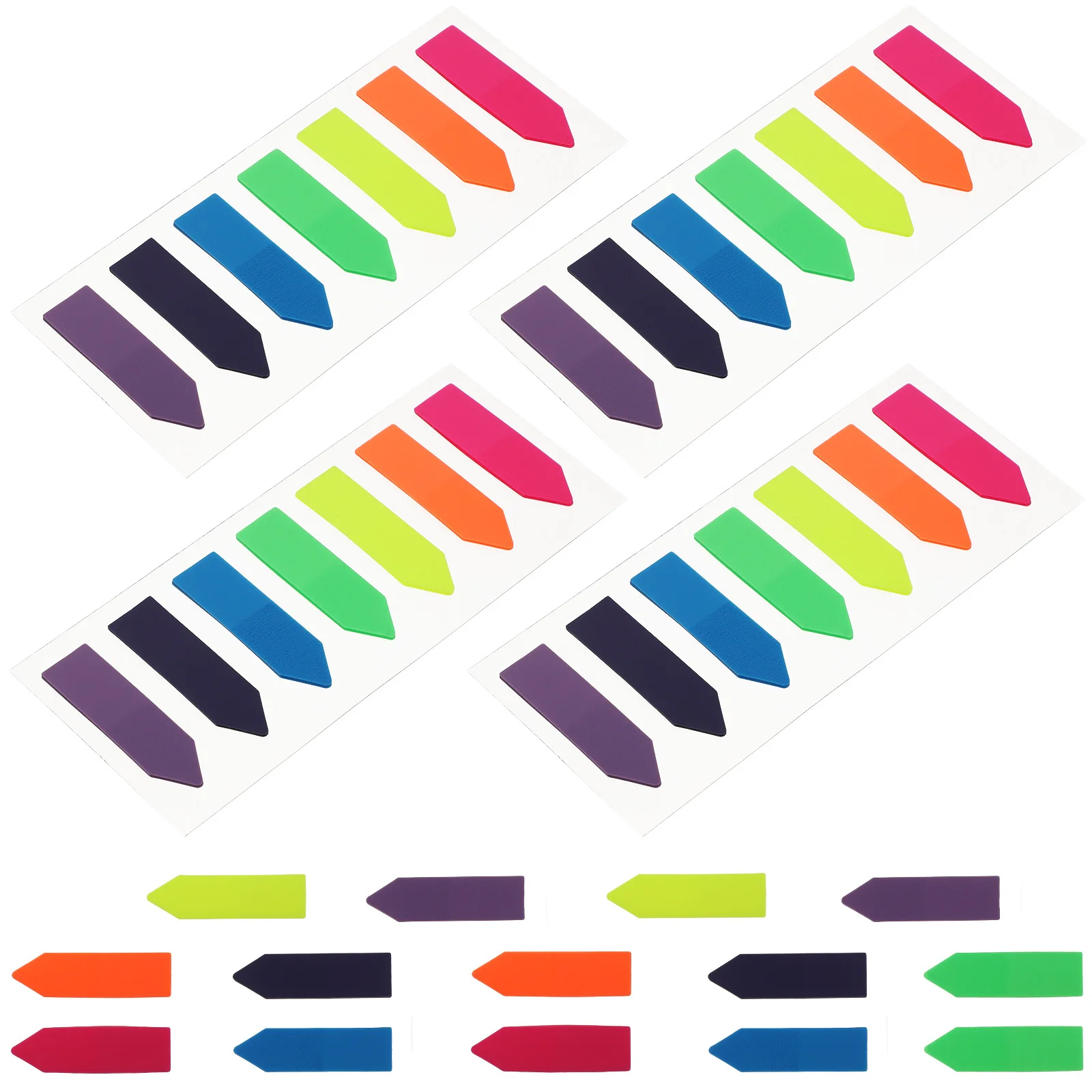 

6 Books Sticky Page Tags Colorful Marking Stickers Translucent Design Strong Adhesive Easy Carry Practical Gift Study Work