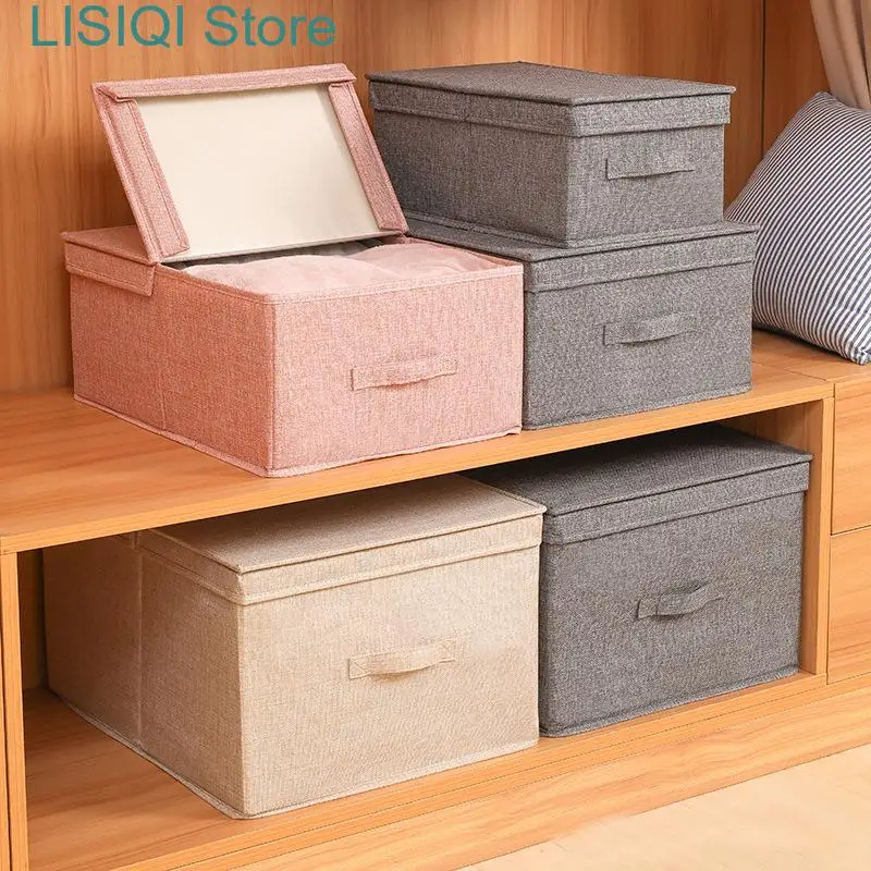 Foldable Storage Bins with Lids, Linen Boxes with Carrying Handles, Cardboard for Toys Books, Clothes and Nursery, 1 Pack, New