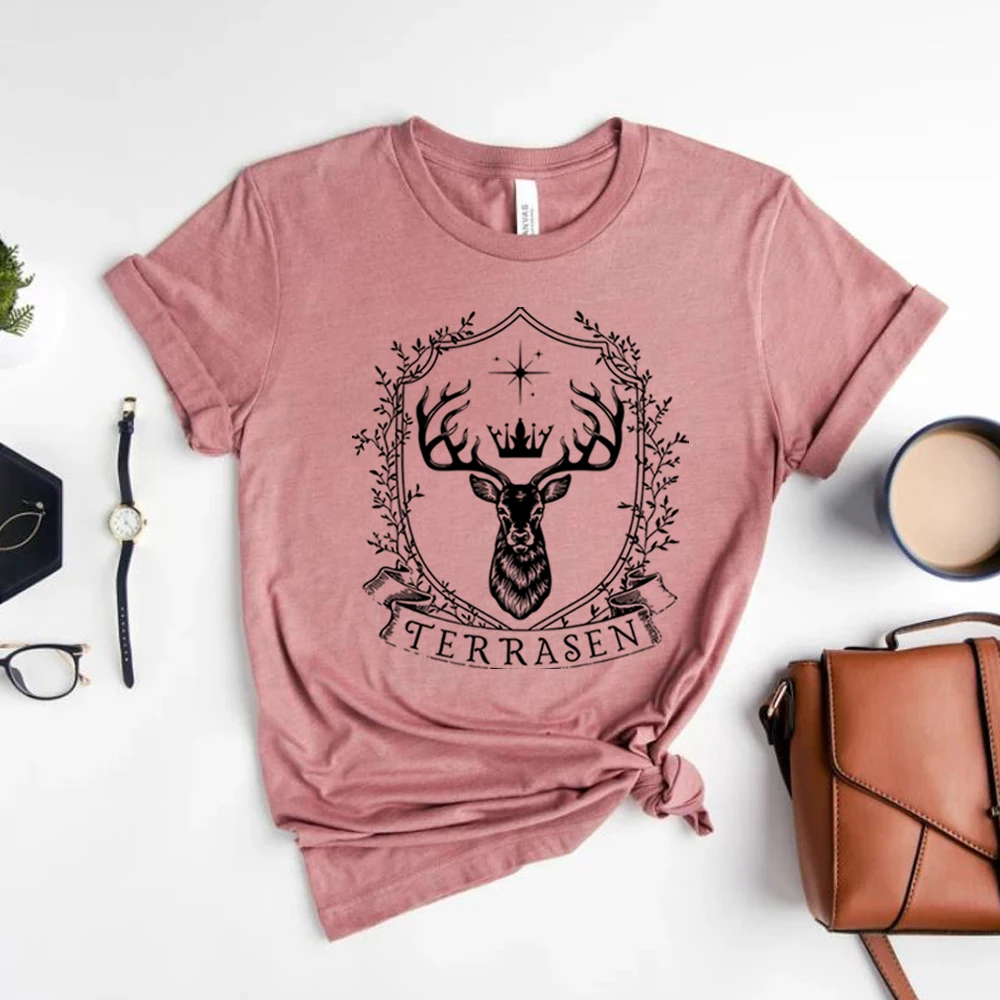 Terrasen Shirt Throne of Glass Merch Sarah J Maas Bookish Shirt Booklover Gift ACOTAR Crescent City Velaris Tops Graphic Tees