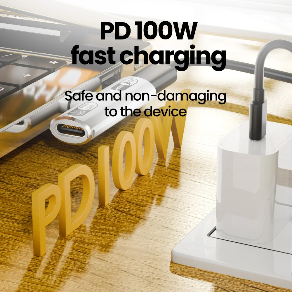 Adaptador OLAF 2 en 1 tipo C a doble tipo C hembra OTG PD 100W carga rápida adaptador de Audio USBC DAC convertidor de transferencia de datos de 10Gbps