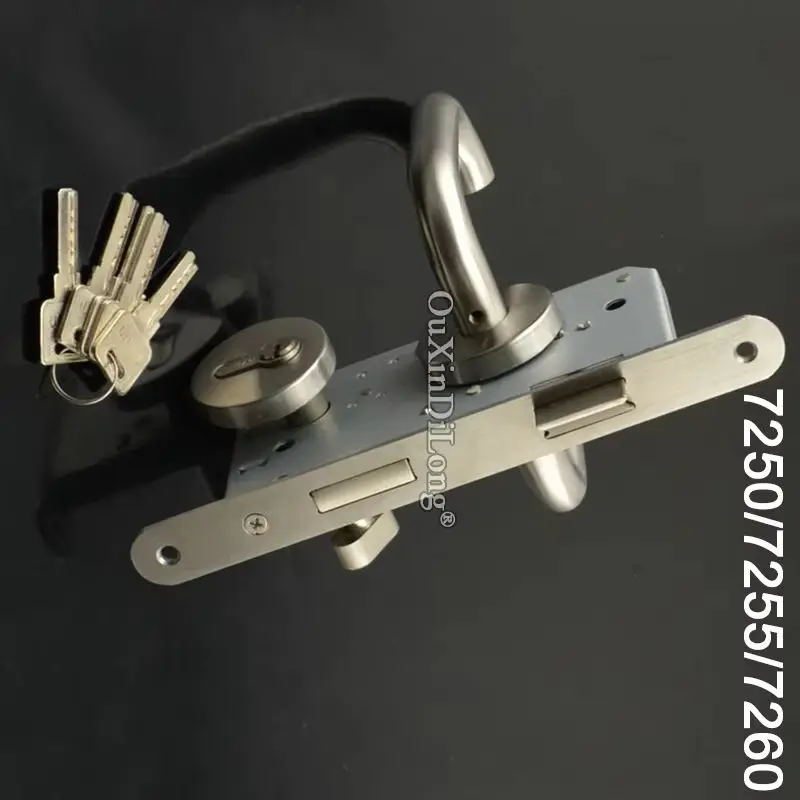 

European Mortise Door Lock Fire Proof Door Handle Lock (Door Handles+7250/7255/7260 Lock body+70mm/75mm/80mm Lock Cylinder+Key)