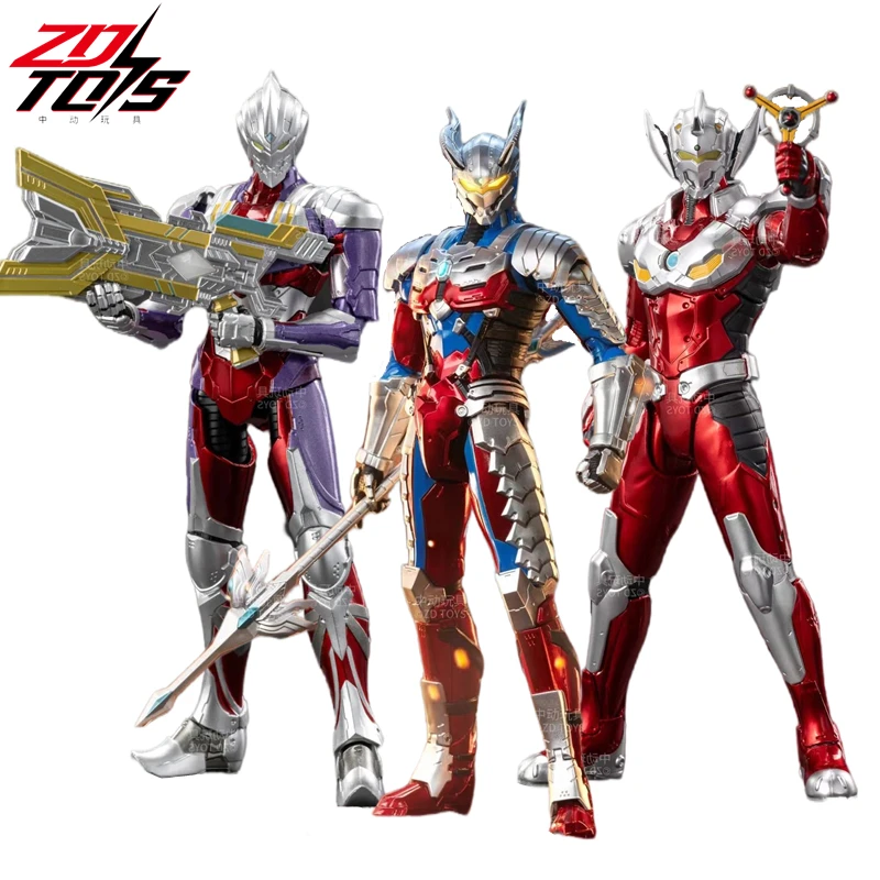 ZD Original Ultraman Tiga Taro Zero Jack Mecha SUIT Action Figure Agul Z Alpha Edge Tiga Geed Decker Anime Model Toy For Kids