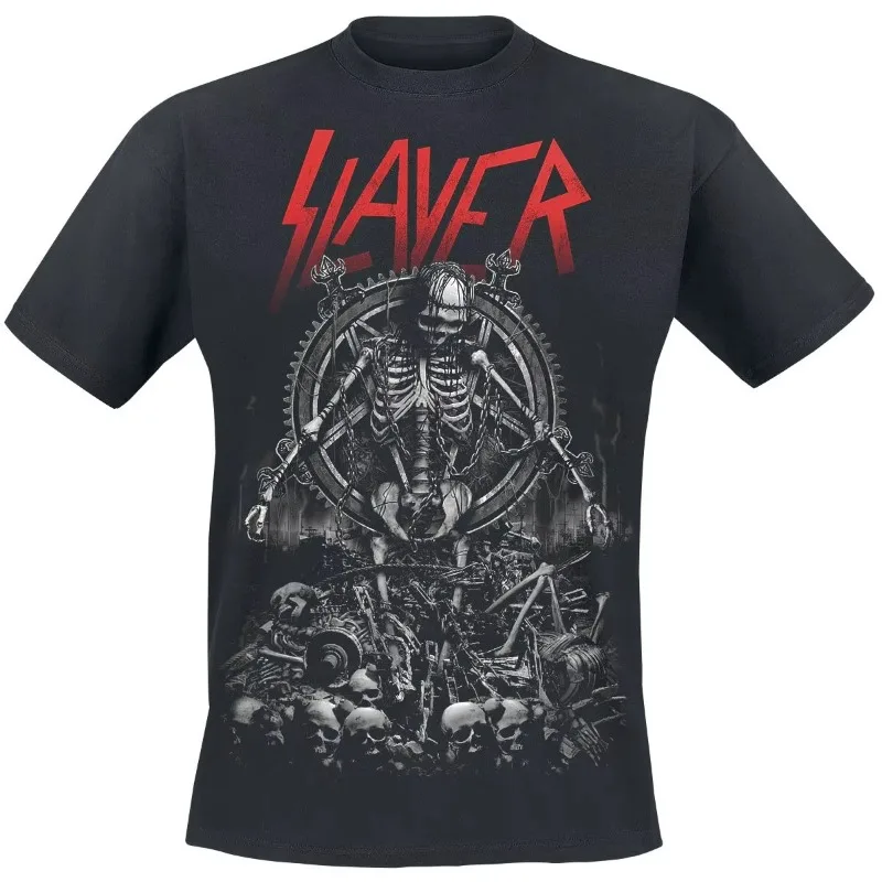 

Slayer Mechanical Skull T-shirt - Unisex T-shirt for Metal Music Fans and Avant-garde Style Enthusiasts.