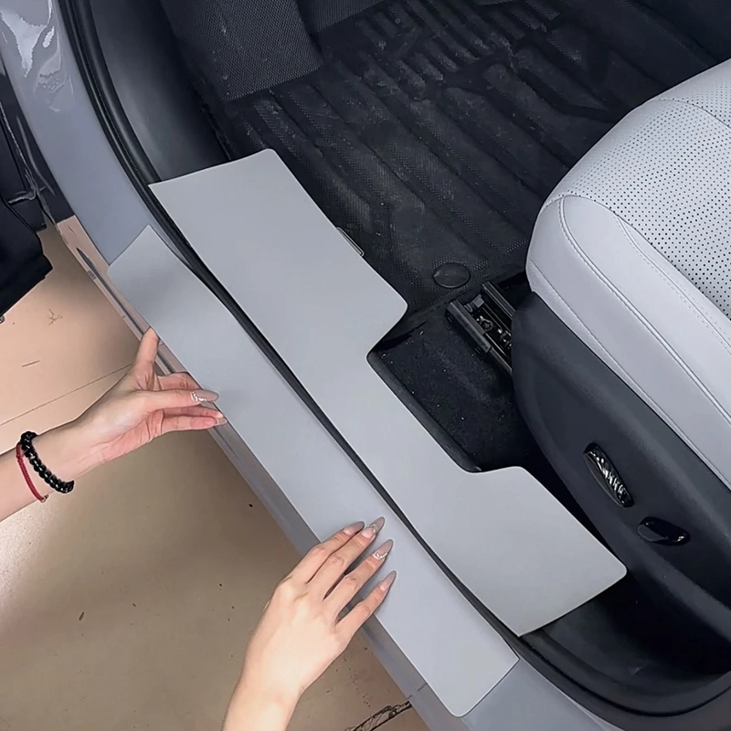 ل BYD Sealion 05 EV 2025 2026 عتبة باب السيارة قطاع داخل خارج الجلود واقية ملصق الملحقات #4