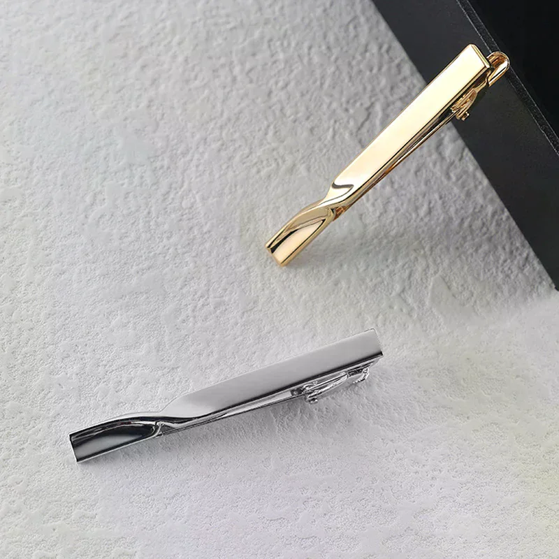 1Pcs Fashion Tie Clip for Men Copper Simple Bar Clasp Practical Mens Classic Tie Clips Clamp Pin Jewelry Necktie Wedding Gift