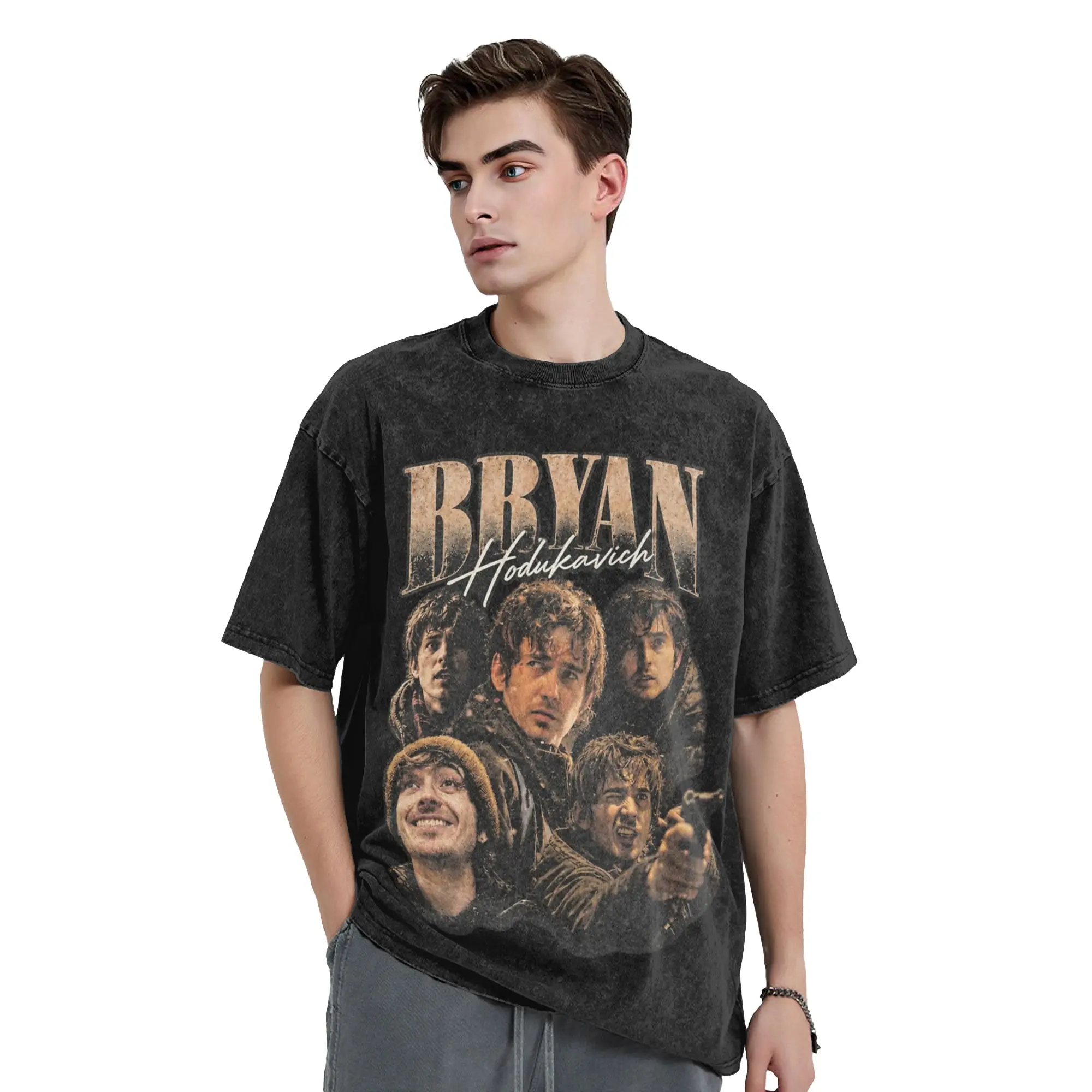 Resident Evil Movie Bryan Hodukavich T-Shirts Men Round Collar 100% Cotton Washed T Shirt  Short Sleeve Tee Shirt Original Tops